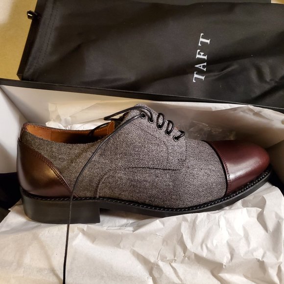 Taft Charcoal and Mahogany Oxford Shoes